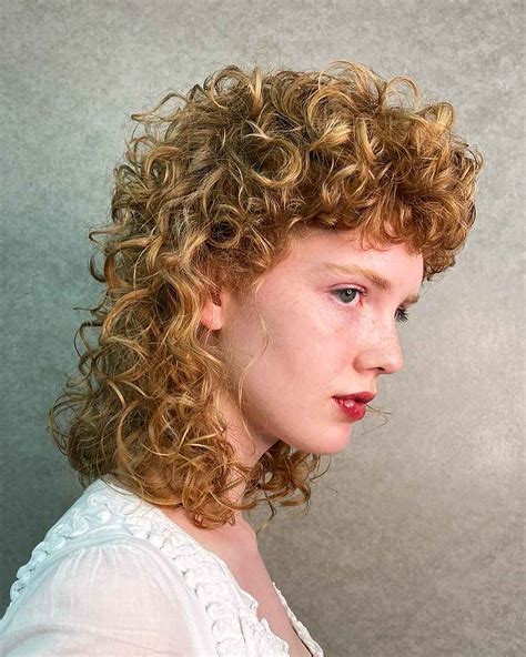 curly hair mullets|mullet curly hair women.